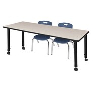 REGENCY Tables > Height Adjustable > Rectangular Mobile Table & Chair Sets, 72 X 24 X 23-34, Maple MT7224PLAPCBK45NV